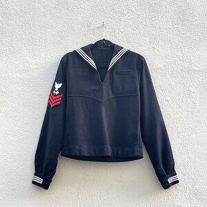 Vintage 40s WWII Era Men's US Navy Wool Crackerjack Sailor Uniform Jumper 40"